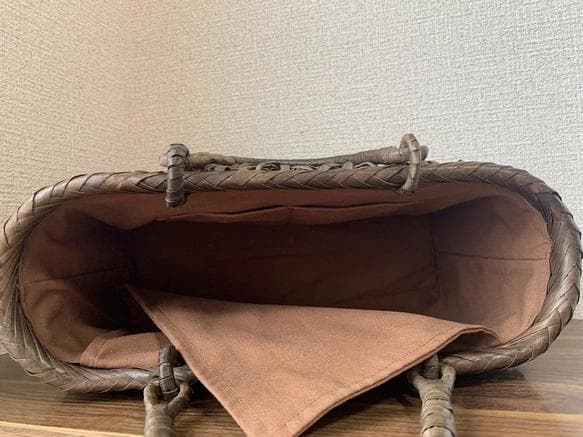 胡桃　胡桃籠バッグ　手作り　くるみかごバッグ　市松編み、立体花編み　内布あり