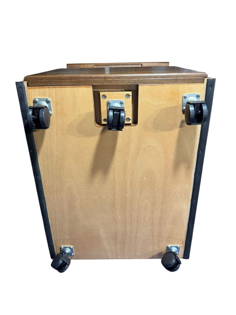 KZ058 カリモク　3段デスクワゴン　鍵付き　キャスター5輪