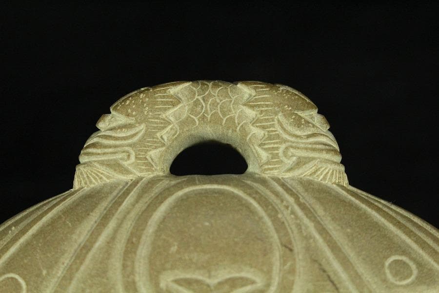 古寒山寺 鐘 硯 文房具(K-YC631)