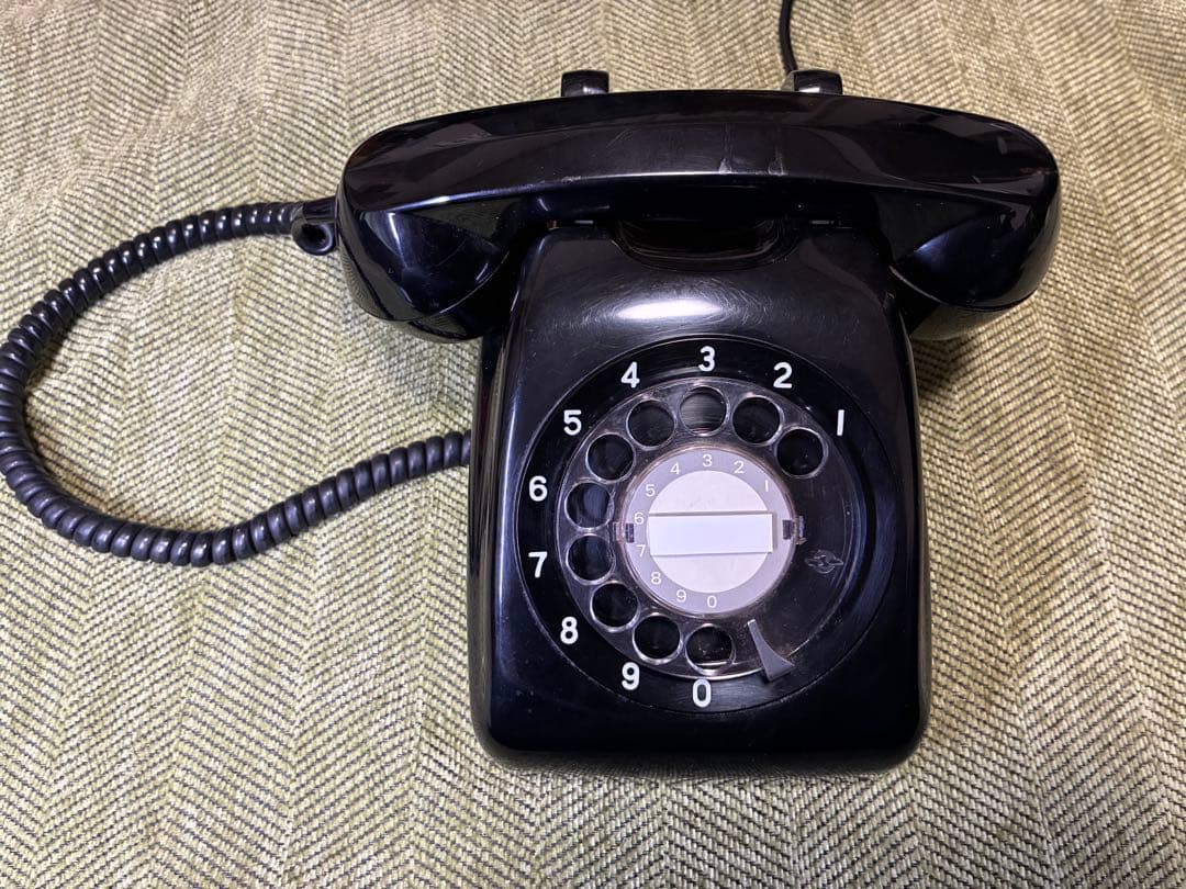 【光回線OK】黒電話 601-A2 動作品 新品端子付 ダイヤル式 昭和レトロ