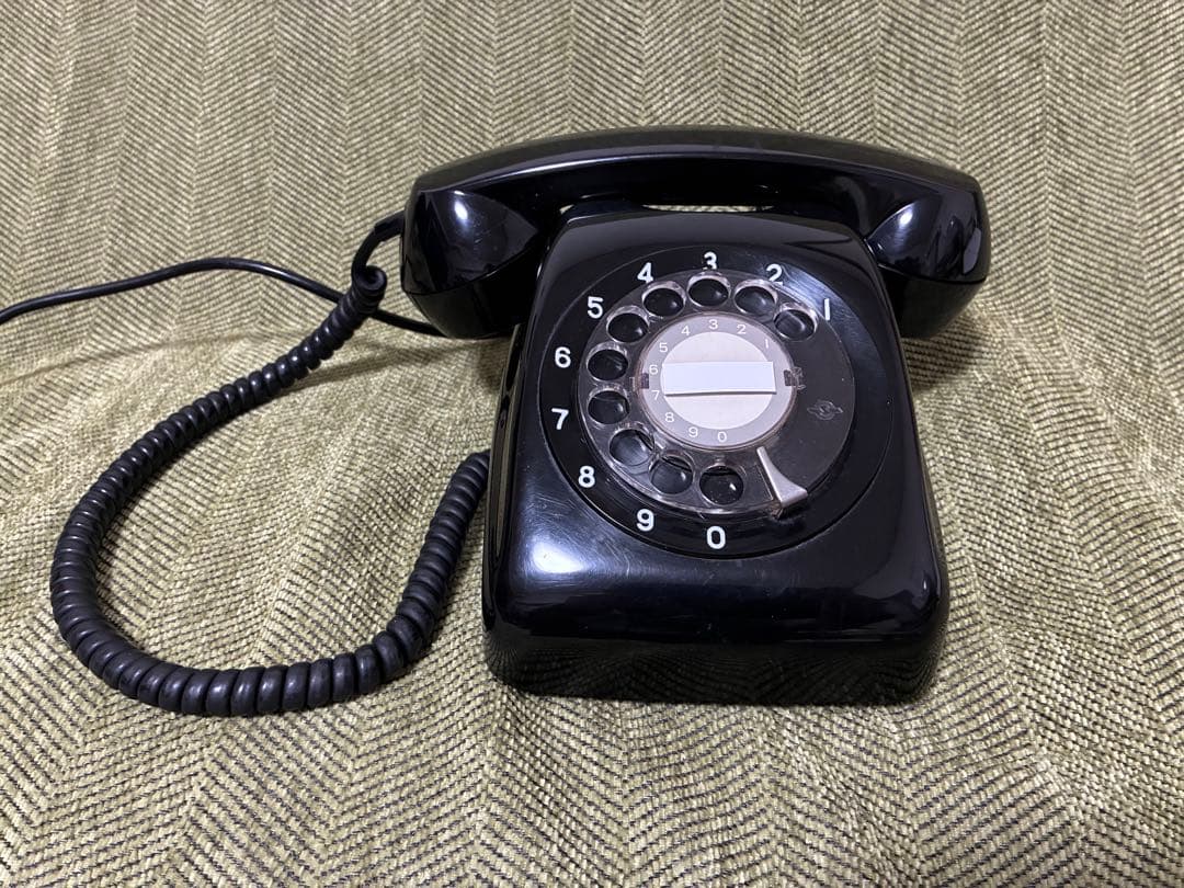 【光回線OK】黒電話 601-A2 動作品 新品端子付 ダイヤル式 昭和レトロ