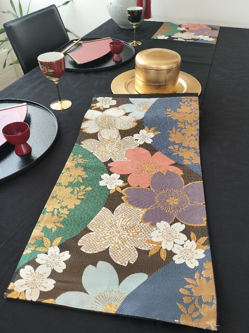 A970★逸品‼️豪華刺繍‼️お祝い‼️テーブルランナー2m19cm