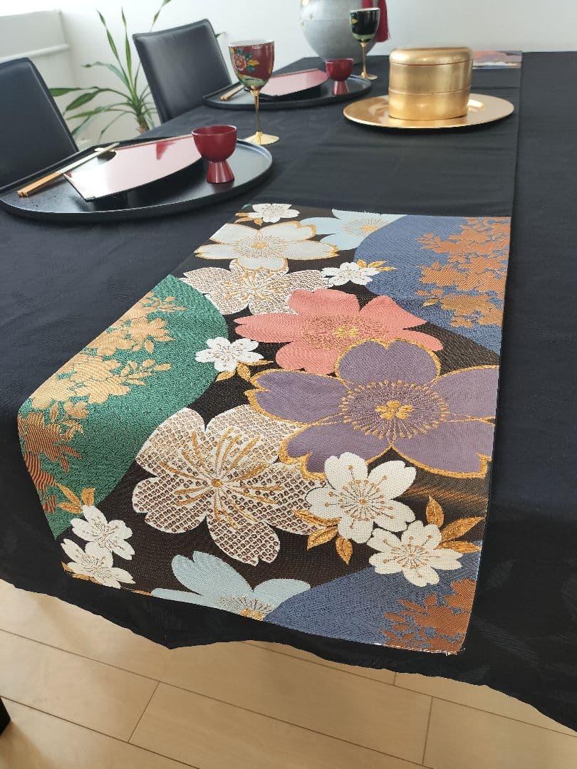 A970★逸品‼️豪華刺繍‼️お祝い‼️テーブルランナー2m19cm