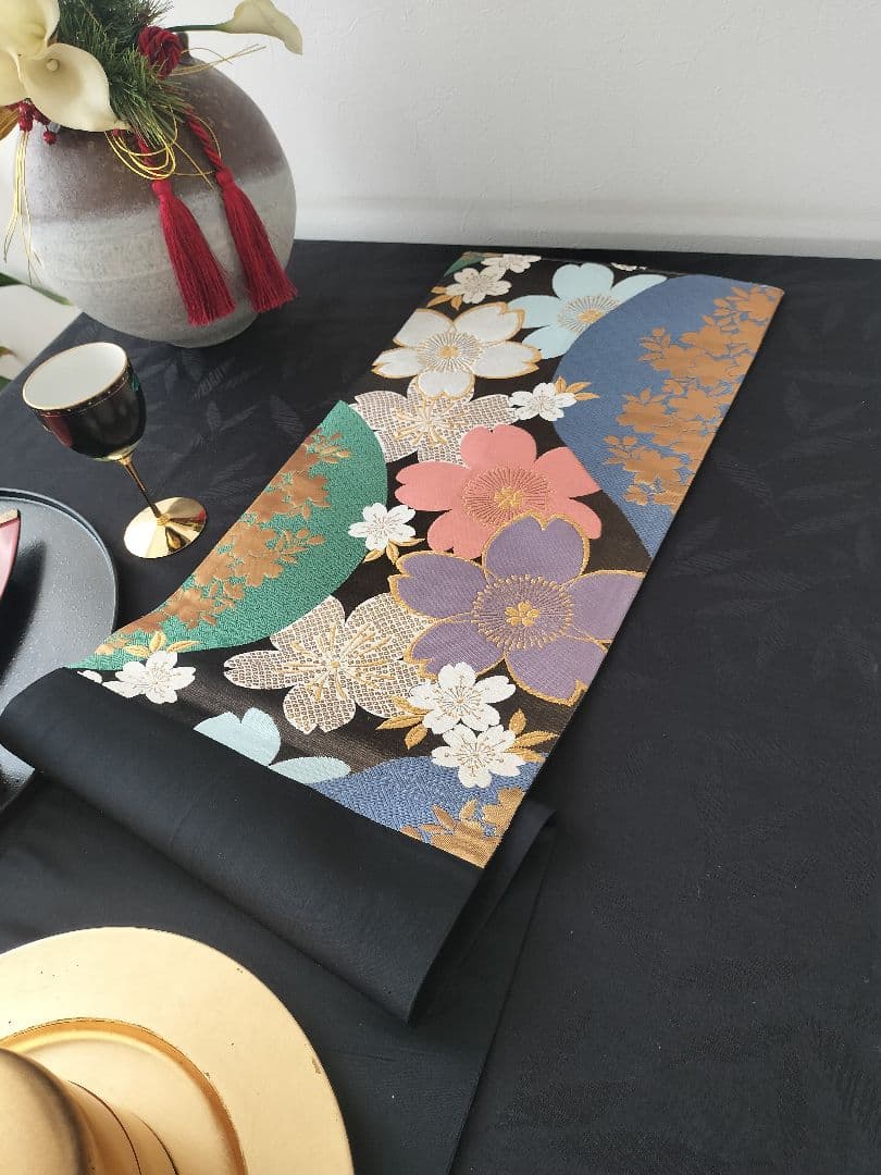 A970★逸品‼️豪華刺繍‼️お祝い‼️テーブルランナー2m19cm