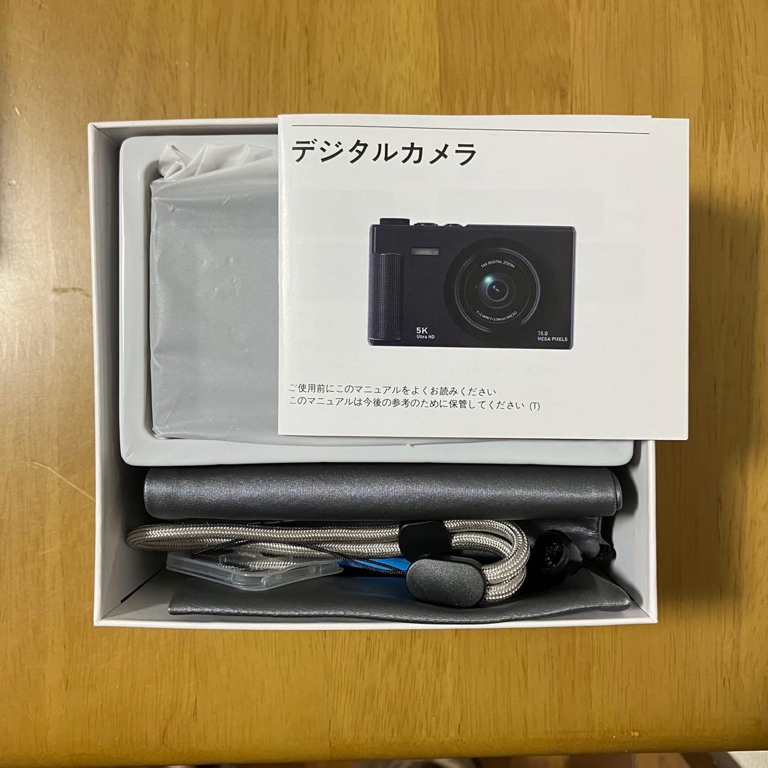 5K動画 7500万画素 デジカメ 64GB付 180°フリップスクリーン