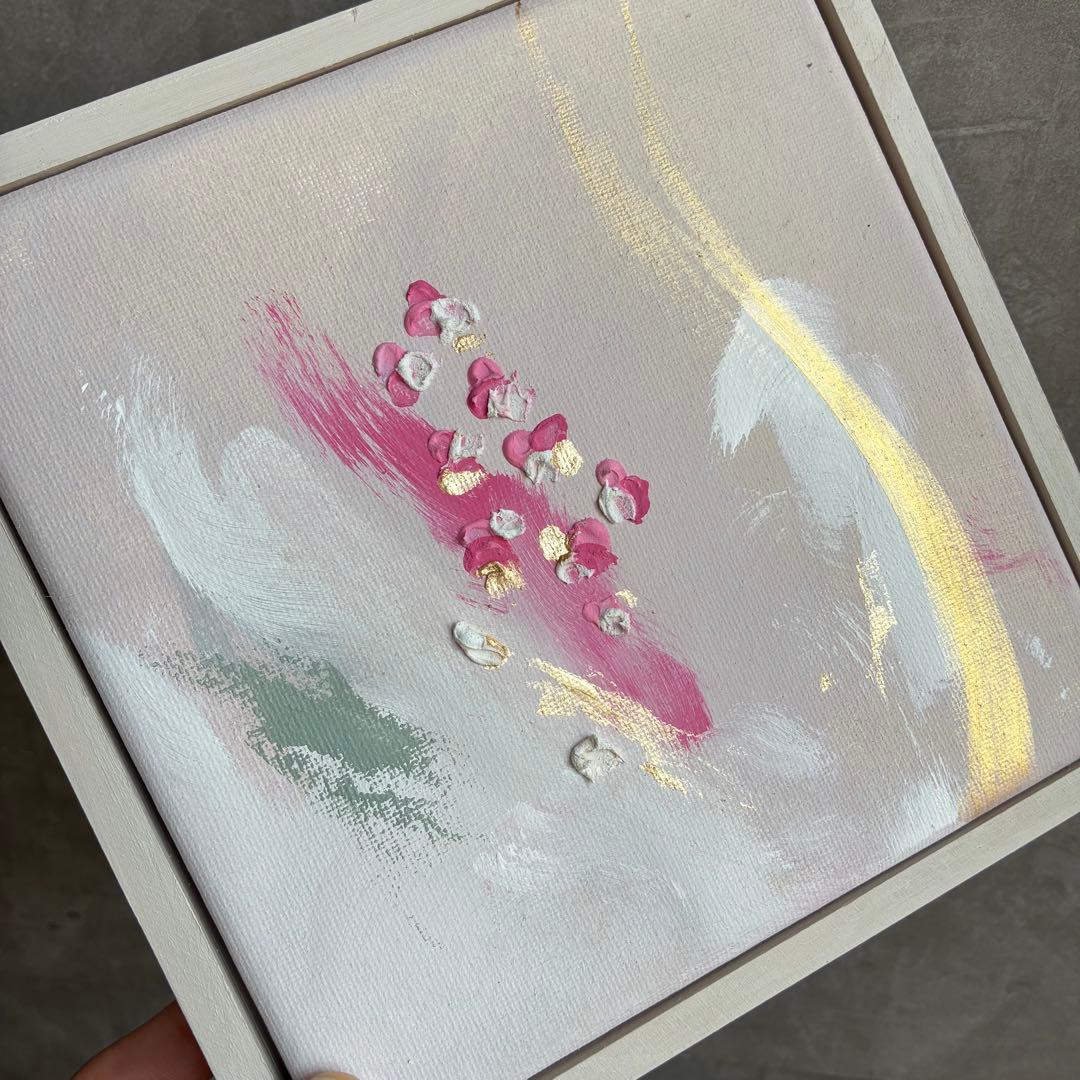 現代アート　テクスチャーアート　花　桜　モダン　アートパネル　インテリア　抽象画