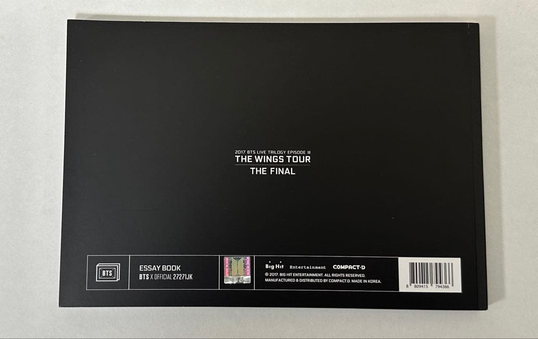WINGS TOUR FINAL 公式 エッセイブック ジョングク グク JK