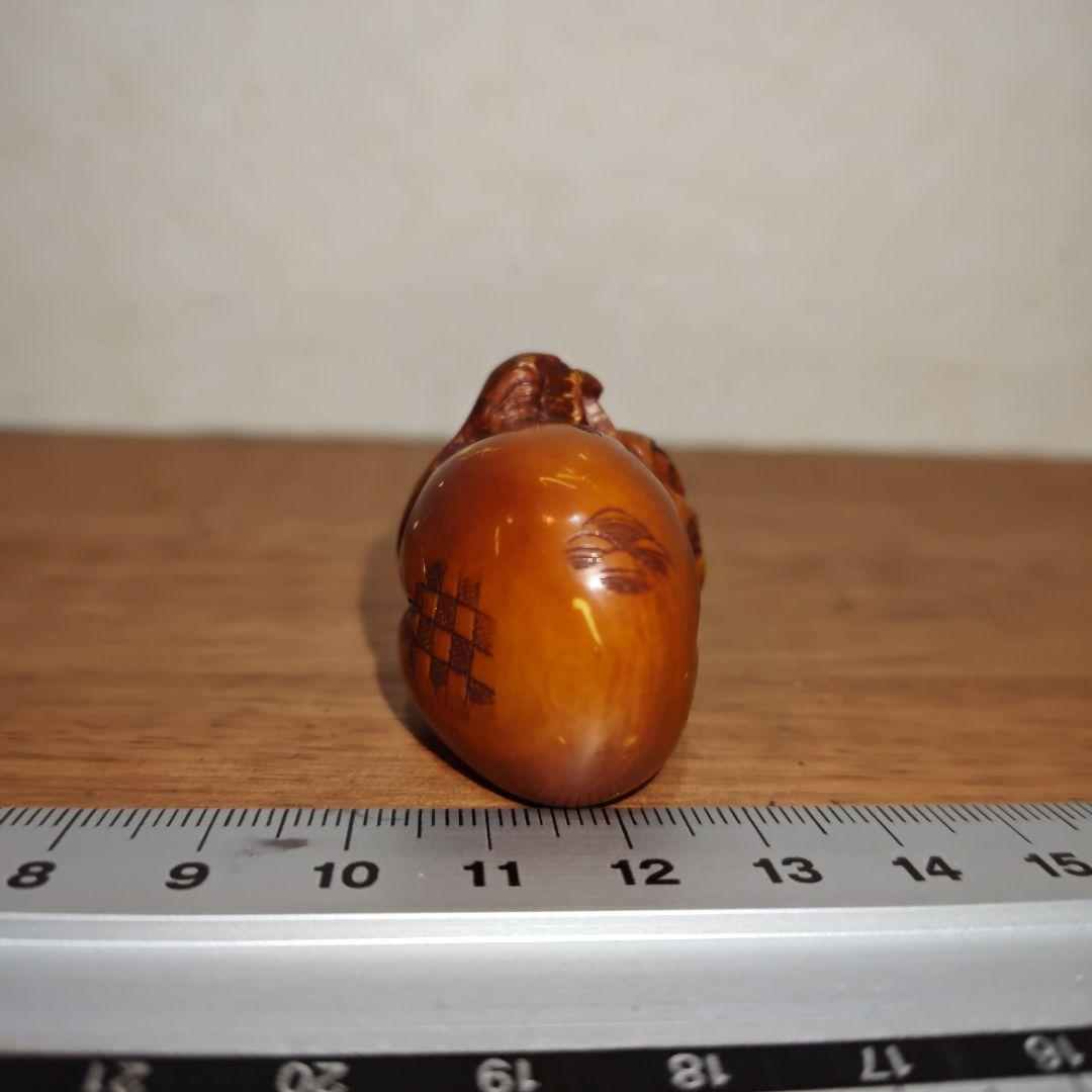 時代提物 仏教美術 天然素材 在銘【達磨様】高さ約3.1cm重さ32ｇ☆縁起物☆