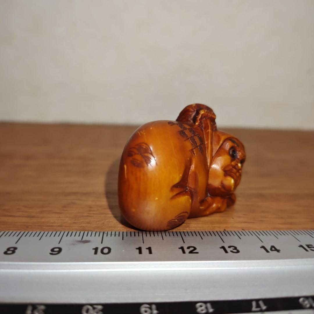 時代提物 仏教美術 天然素材 在銘【達磨様】高さ約3.1cm重さ32ｇ☆縁起物☆