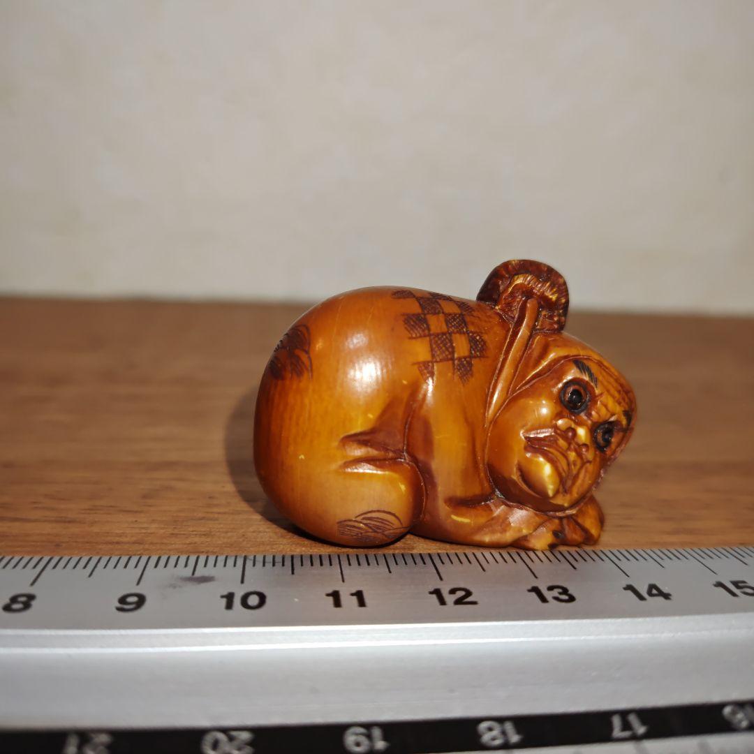 時代提物 仏教美術 天然素材 在銘【達磨様】高さ約3.1cm重さ32ｇ☆縁起物☆