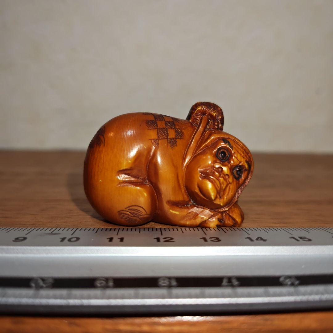 時代提物 仏教美術 天然素材 在銘【達磨様】高さ約3.1cm重さ32ｇ☆縁起物☆