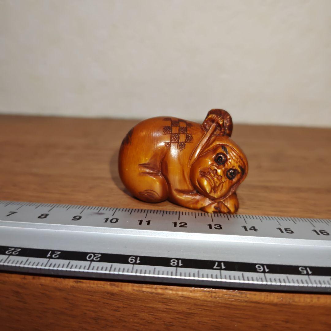 時代提物 仏教美術 天然素材 在銘【達磨様】高さ約3.1cm重さ32ｇ☆縁起物☆