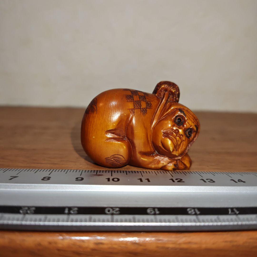 時代提物 仏教美術 天然素材 在銘【達磨様】高さ約3.1cm重さ32ｇ☆縁起物☆