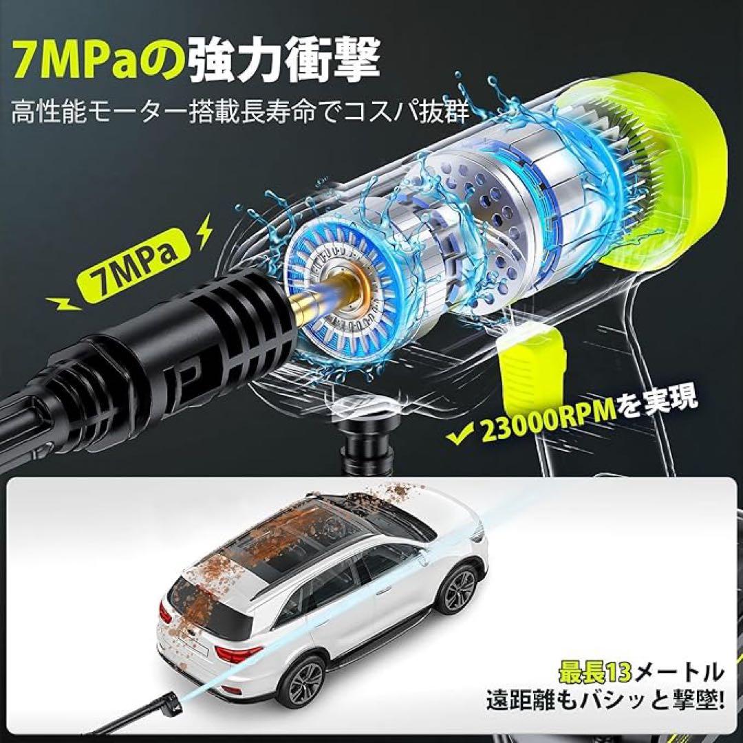 516高圧洗浄機 コードレス 充電式 6in1ノズル コンパクト 収納ケース