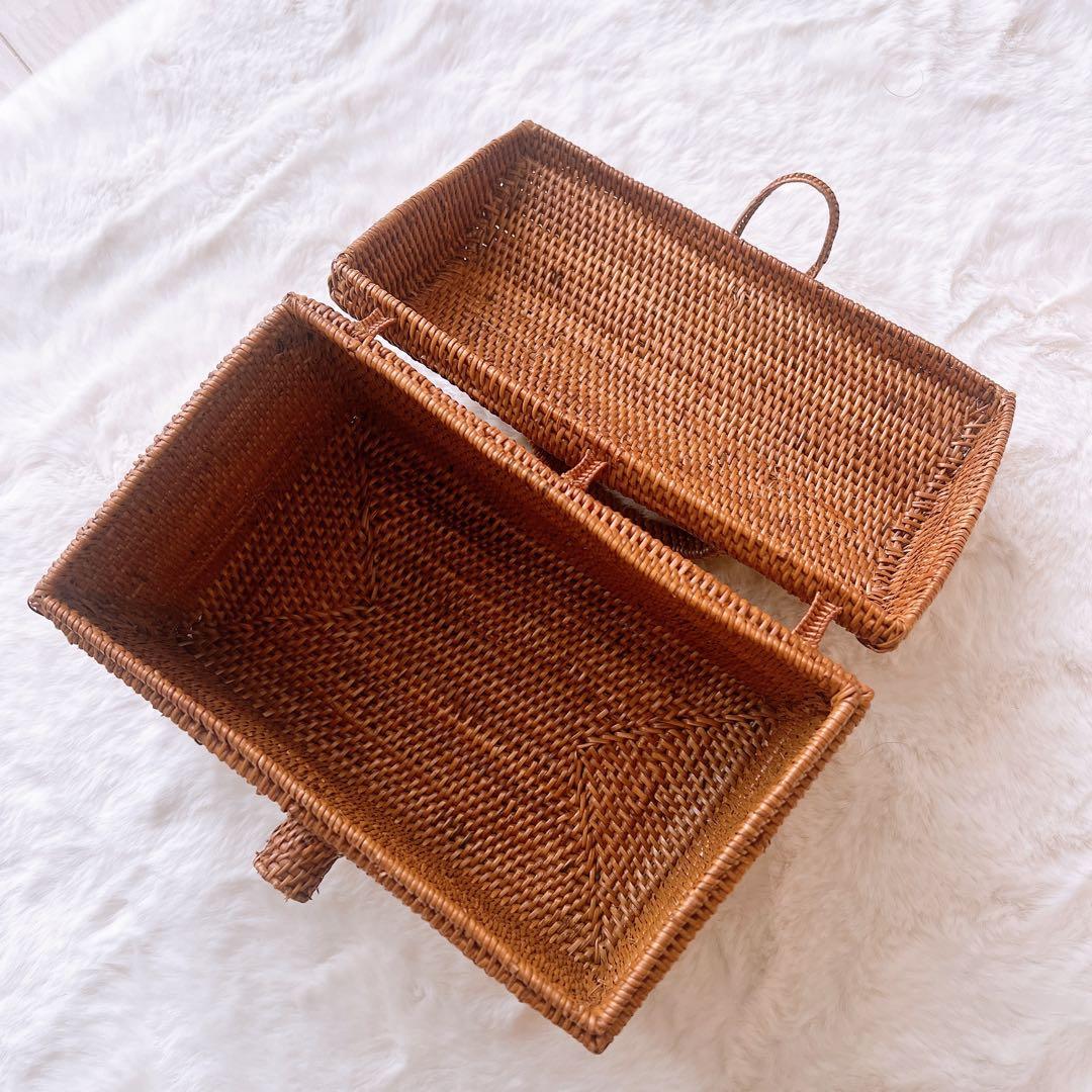 アタ　リボン付き　持ち手付き　ボックス　救急箱　洋裁箱　アタボックス　バリ島雑貨