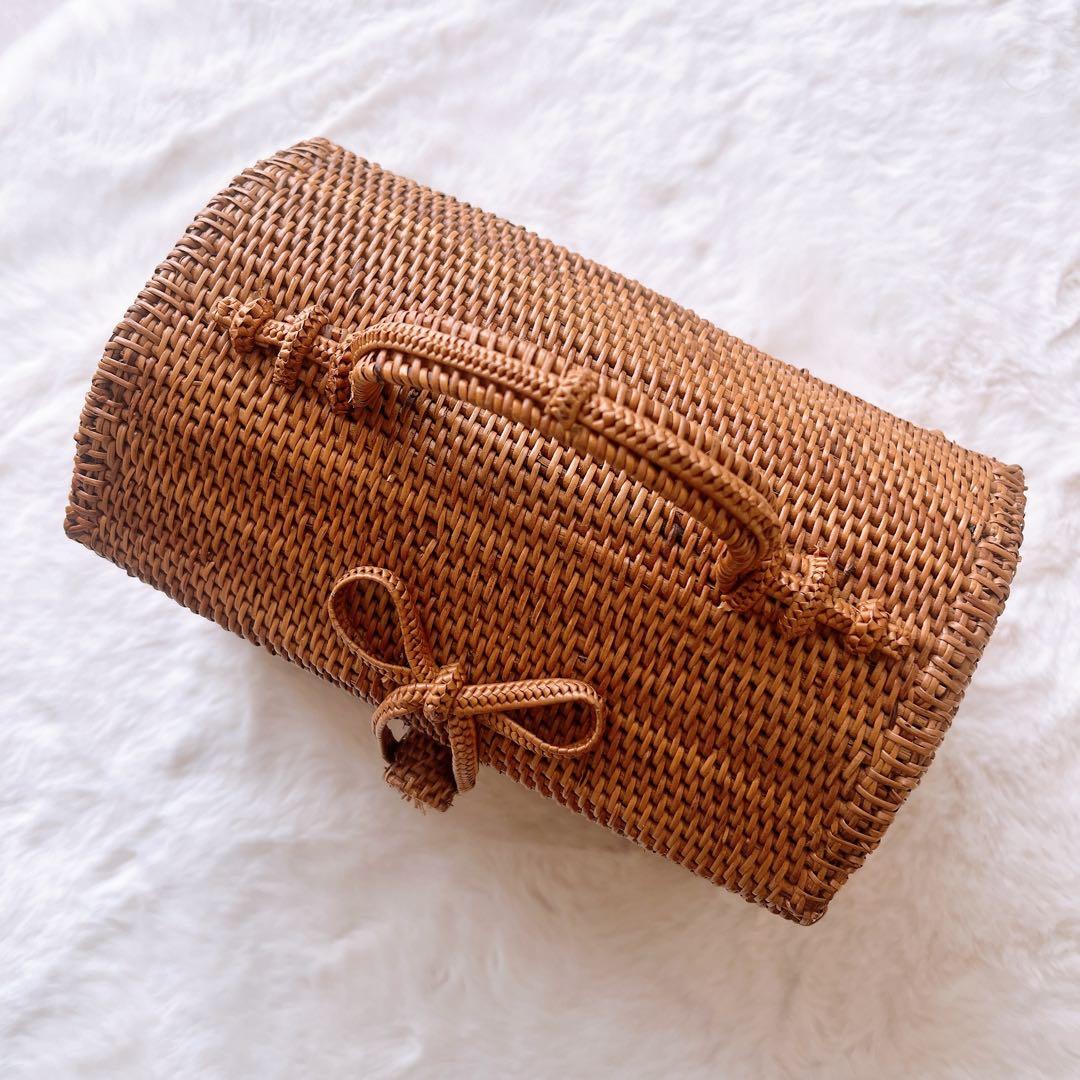 アタ　リボン付き　持ち手付き　ボックス　救急箱　洋裁箱　アタボックス　バリ島雑貨