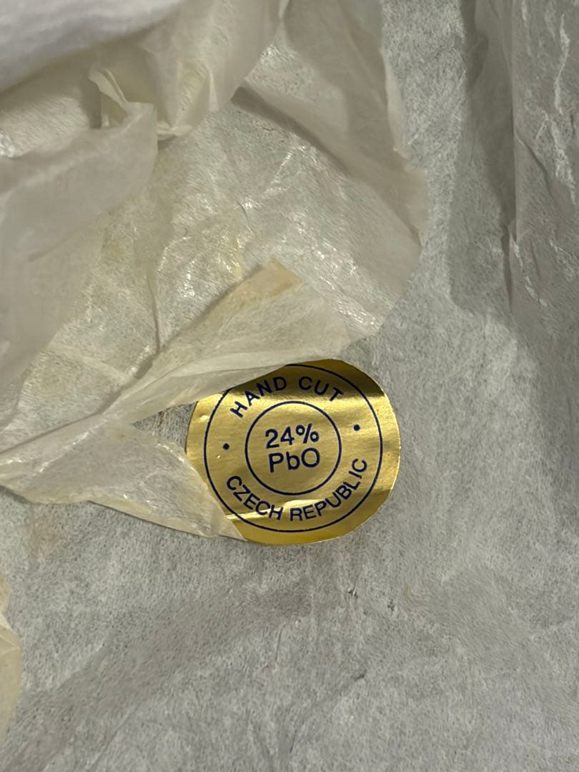 【未使用箱付】最高級 ボヘミアクリスタル マイア 花瓶 MA-803ハンドカット