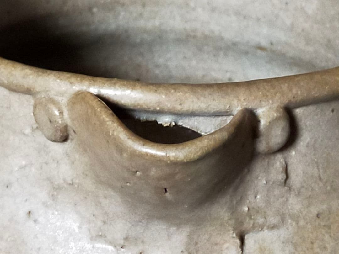 ♥とても古い　絵唐津　片口　水指　桐箱付き　古玩　骨董品