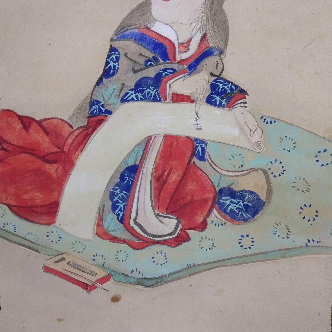 掛軸　美人図「光る君」