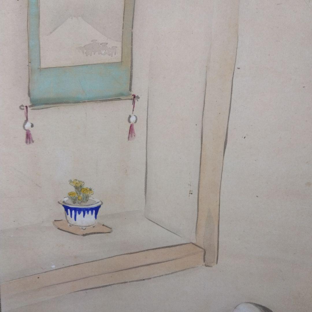 掛軸　美人図「光る君」