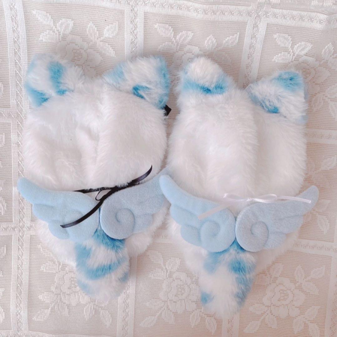 b.113 ぬい服 12cm ちびぐる着ぐるみ スカイブルー 水猫セット♡