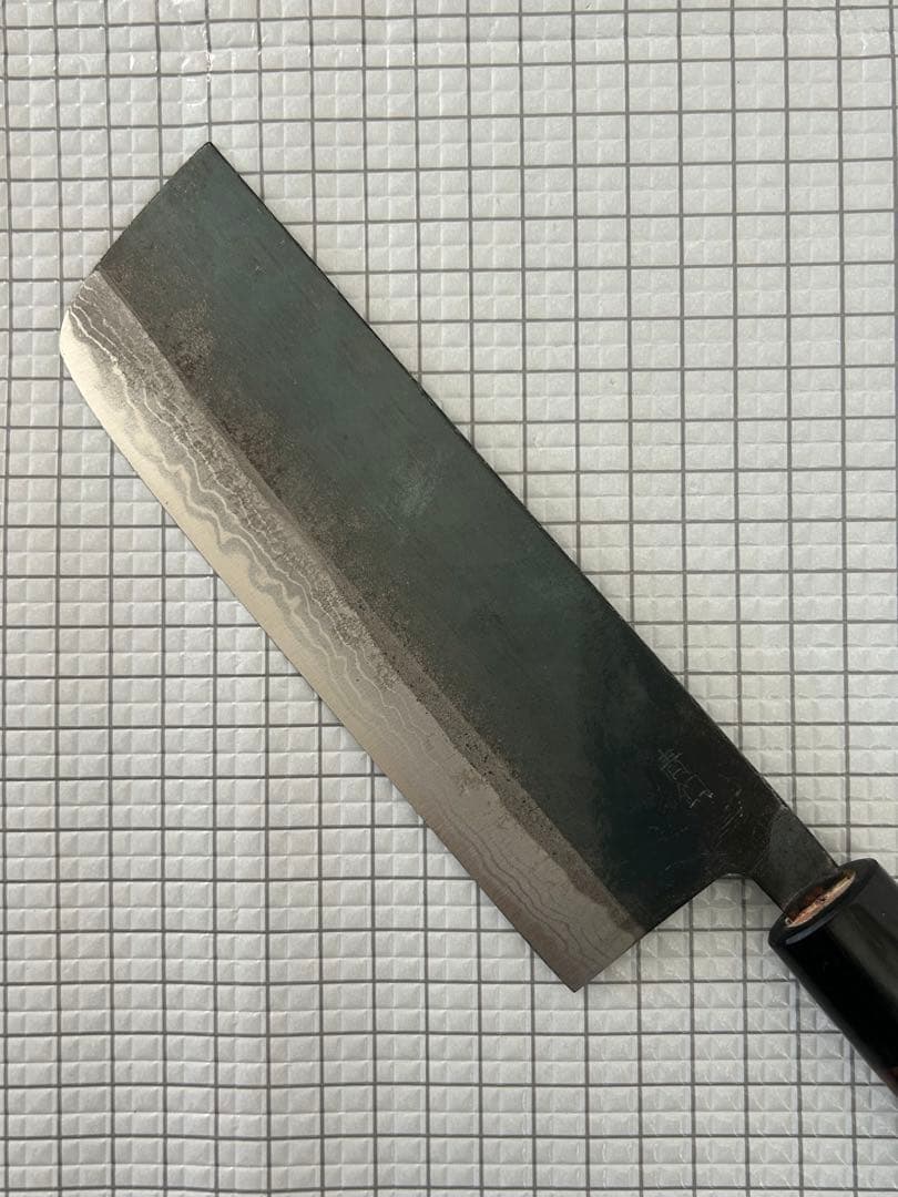 仙助 包丁 菜切 菜切包丁 165mm 安来鋼青紙２号 紫檀シノギ柄 ②