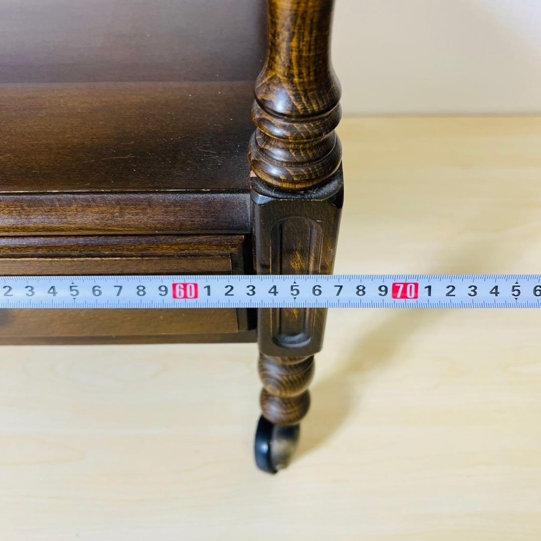 【希少】najico ナジコ ワゴン ガラス天板 引き出し キャスター