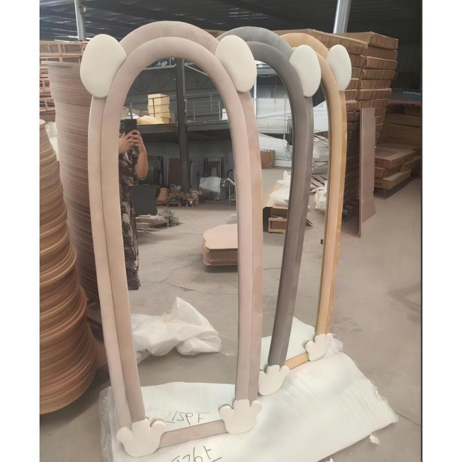 大特価セール全身鏡 韓国風 可愛い 160x60 ビロードフレーム ブラック09