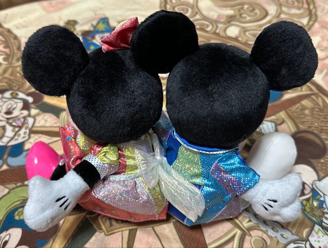ディズニー ナイトフォールグロウ ミッキー ミニー ぬいぐるみセット&ぬいバ