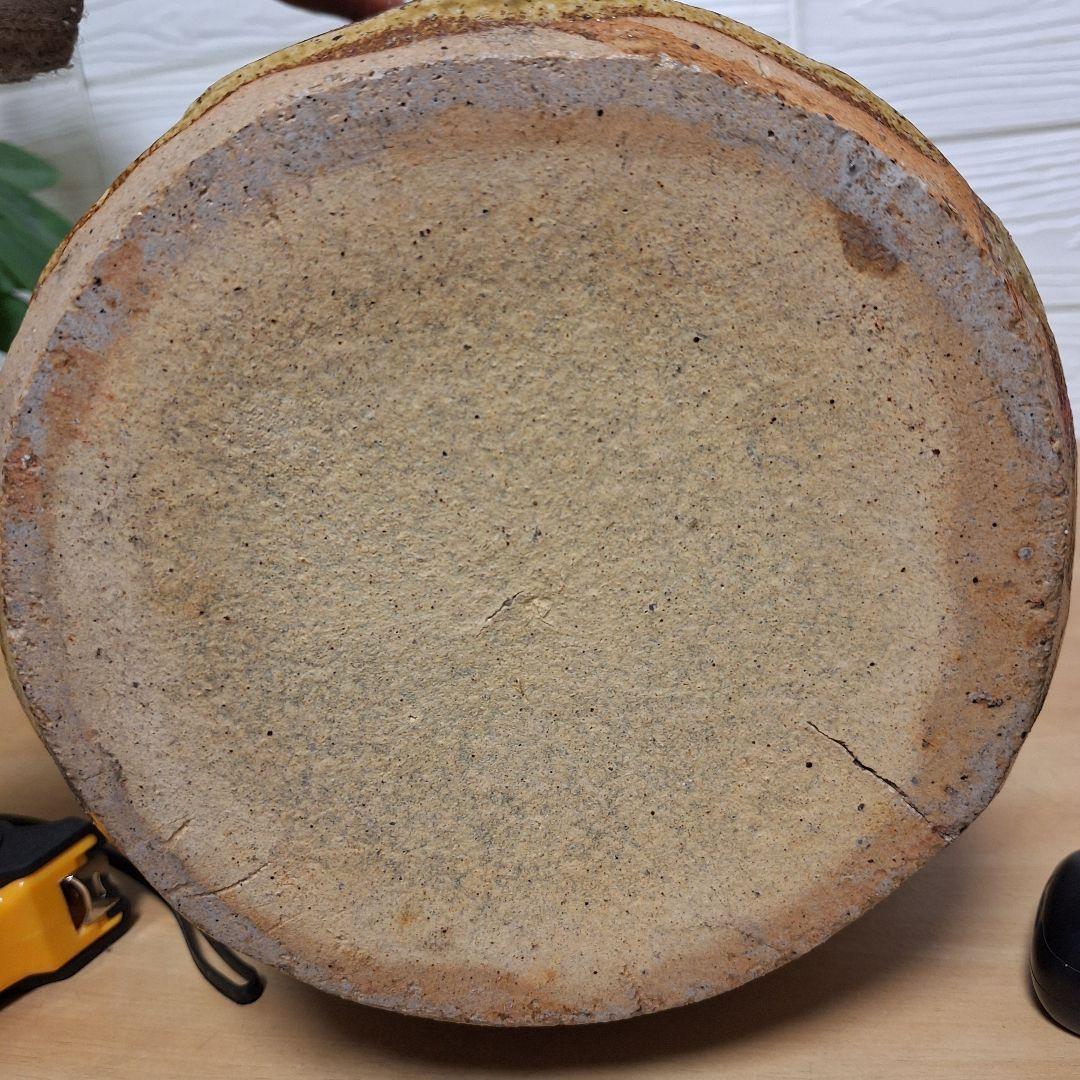 【一点物】手捻り 陶器 傘立て 43cm 辰砂 釉変 大型 玄関 什器 和モダン