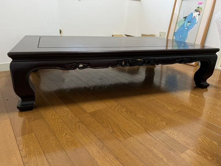 【美品】天然木花梨　座卓　無垢材 天然木 座卓 ちゃぶ台 ローテーブル