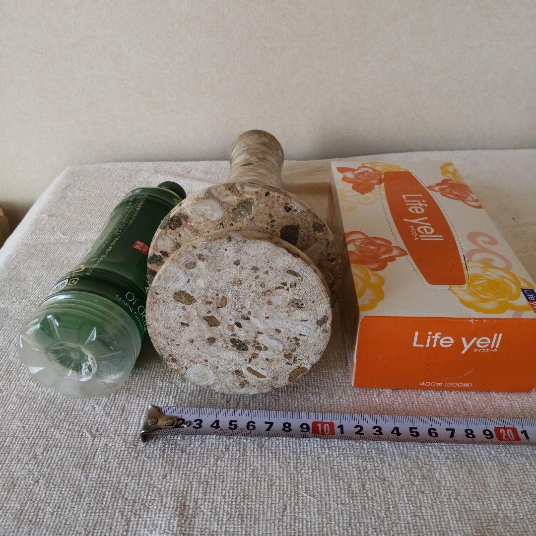 ストーンフラワーベース2㎏　オマケで猫のワインボトルの花瓶付き