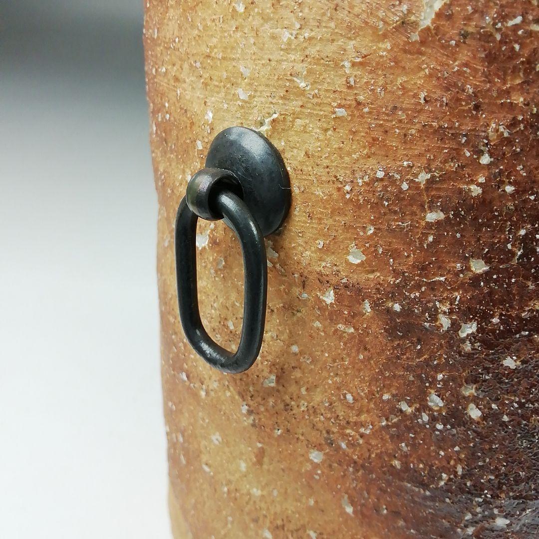 Ｗ２９２　花入　『信楽焼』『旅枕　掛花入』『古来窯　六代　上田直方 作』　共箱