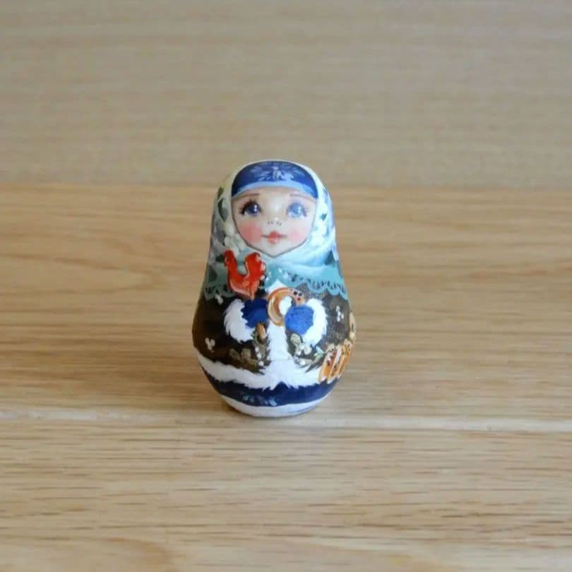 スヴェトラーナ・ニコラエヴァ　マトリョーシカ　～ 冬の友だち【5p】～　作家もの