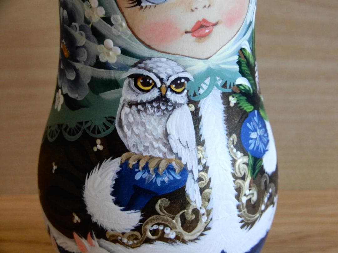 スヴェトラーナ・ニコラエヴァ　マトリョーシカ　～ 冬の友だち【5p】～　作家もの