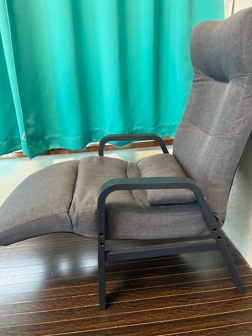 リクライニングファブリックチェア グレー