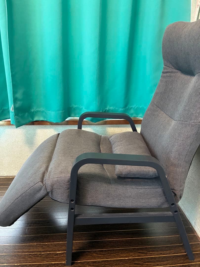 リクライニングファブリックチェア グレー