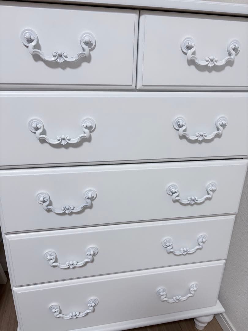 ハイチェスト 5段6杯 幅60cm 姫系家具 収納 引き出し アンティーク調