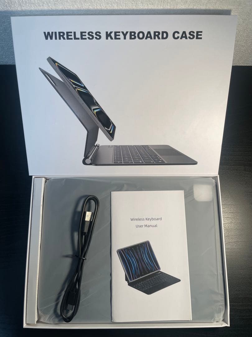 iPadキーボードケースPro11第1/2/3/4、Air第4/5/6通用 黒い