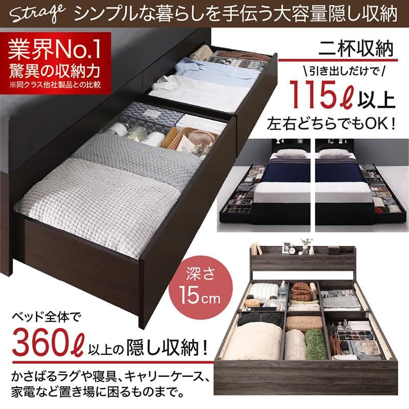 最安値！マットレスなし シングルベッド 　収納 コンセント 送料込み！ 30