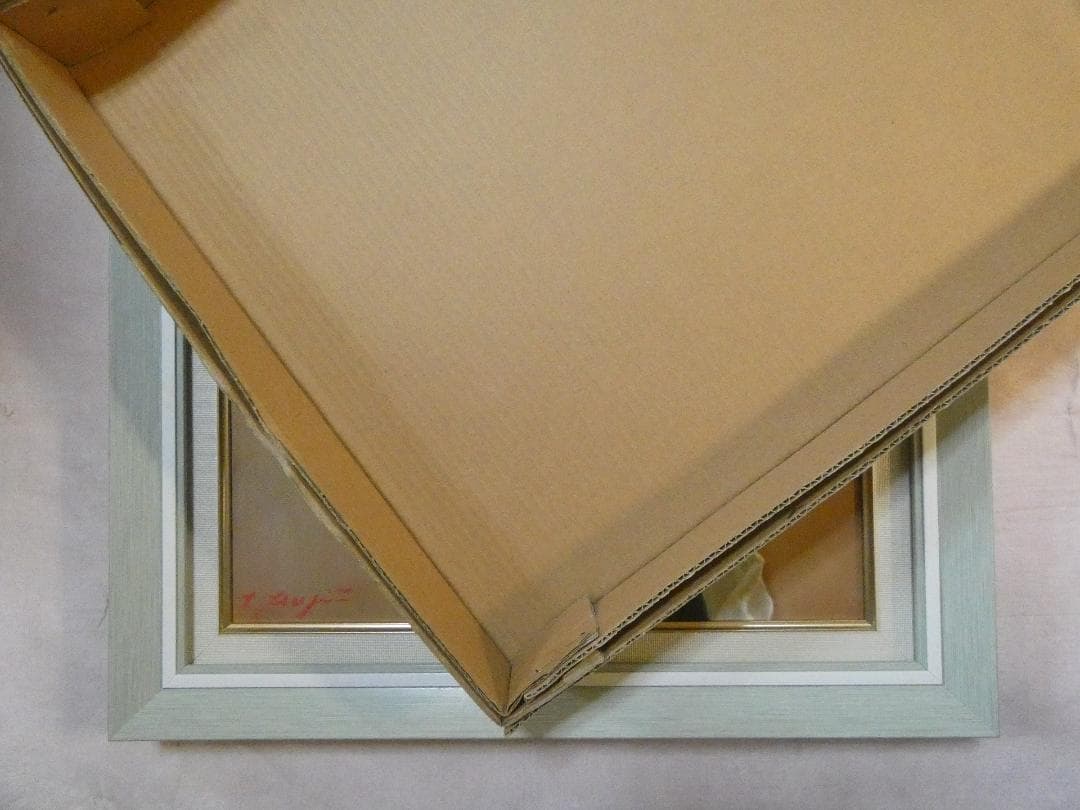 ドフラ絵画　油絵 人物 藤井勉「微風」 サイン 額装済み 肉筆手描き F6