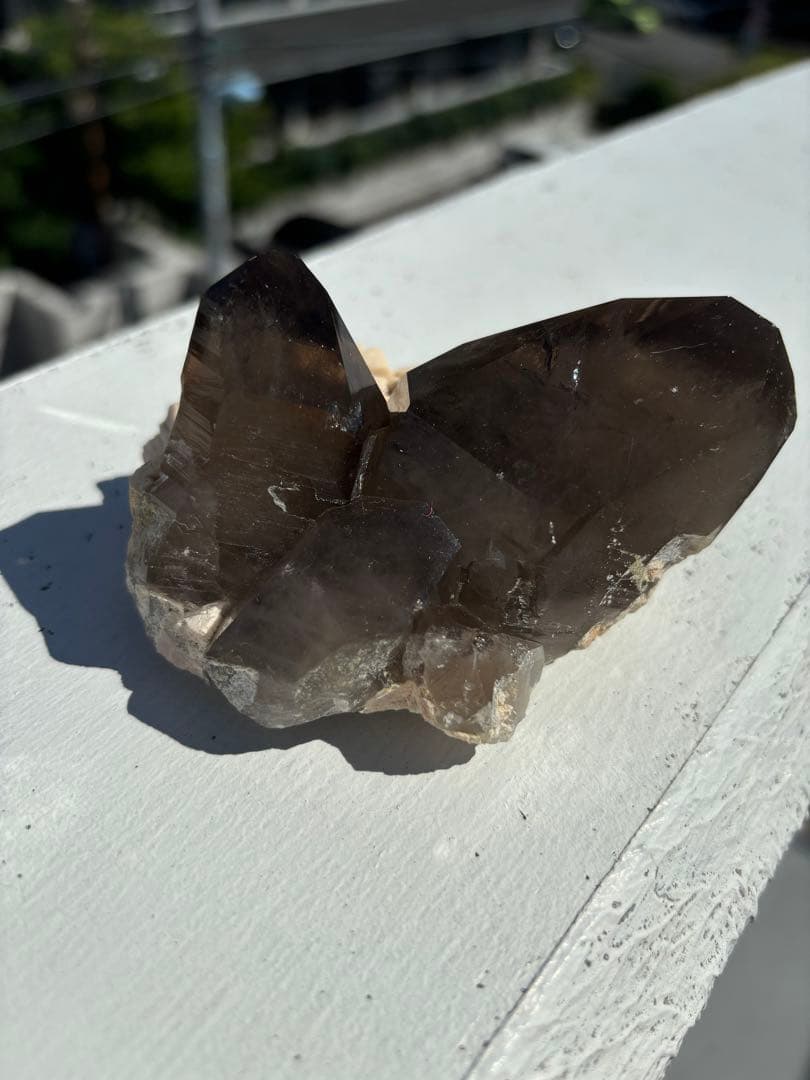 【照り強】スモーキークォーツ　クラスター