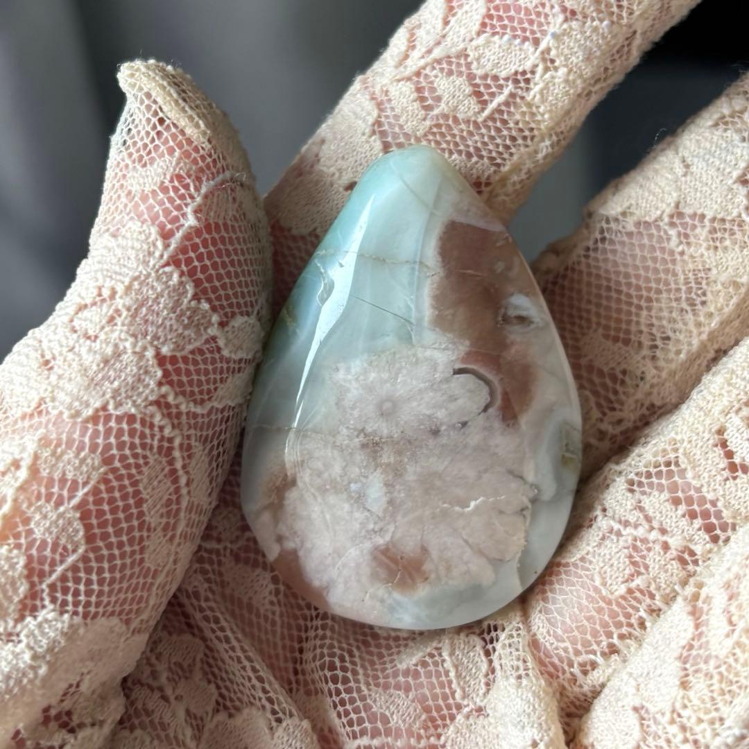 グリーン桜瑪瑙 おまとめ ルース ハート 握り石