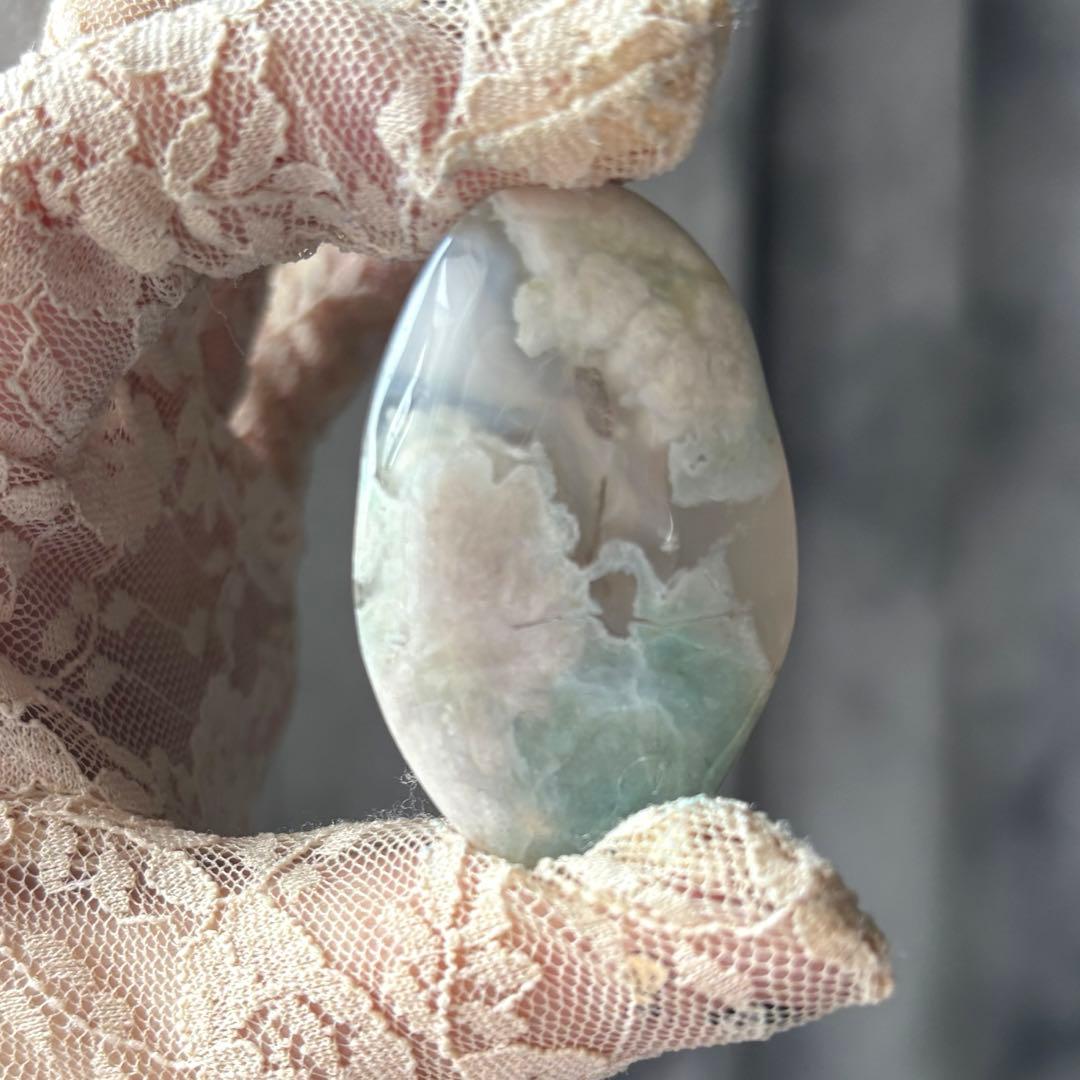 グリーン桜瑪瑙 おまとめ ルース ハート 握り石