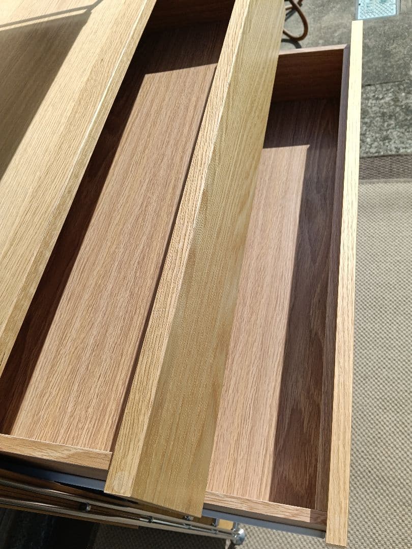 美品 無印 MUJI ユニットシェルフ ボックス引出し2段 オーク材 棚4枚