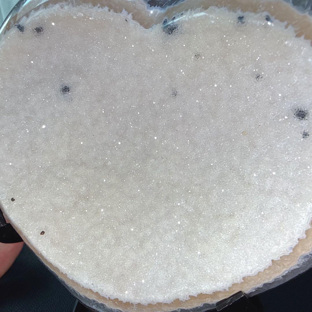 天然石シュガー瑪瑙のハート　置物　台座付きNO.022613