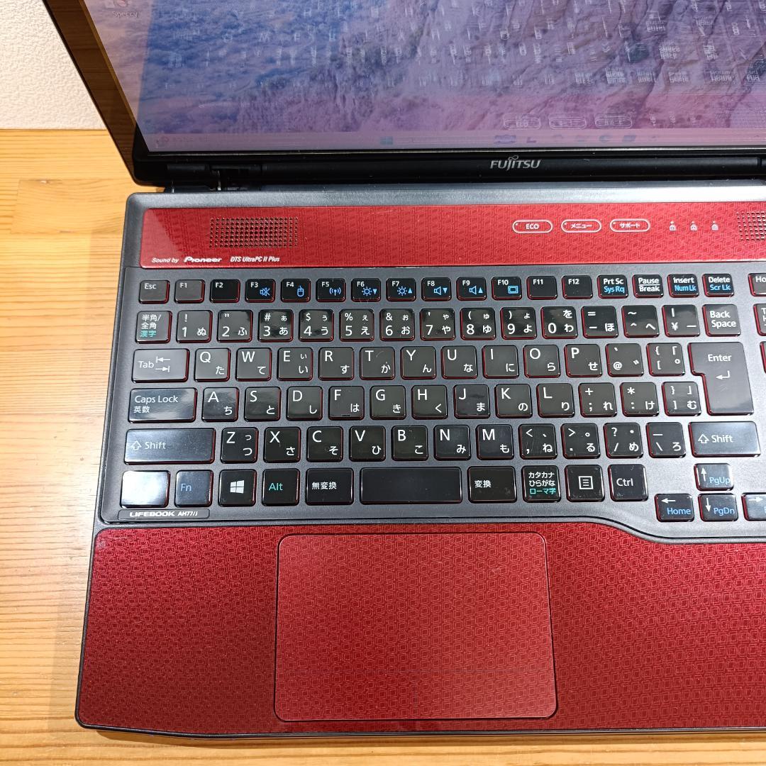 Corei7 SSD メモリ8GB Windows11 ノートPC 富士通 赤