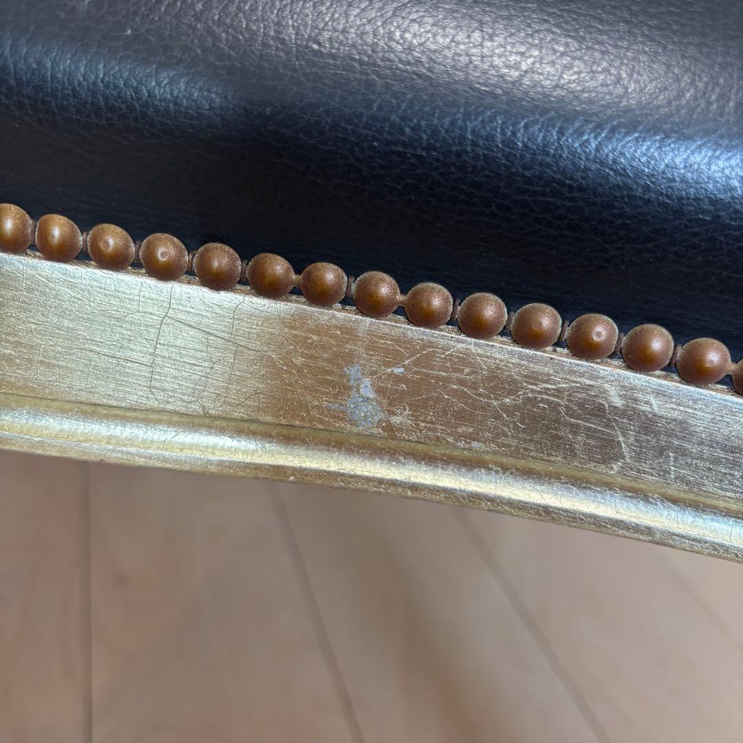 クラシック アームチェア 猫足 1人掛けソファ 本革 イタリア製 ロココ 椅子