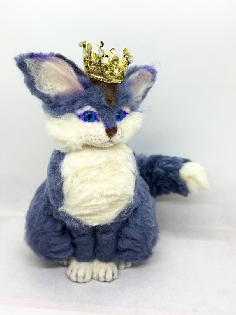 A猫 猫と狐の幻獣アートドール【ハンドメイド 人形 猫 ぬいぐるみ