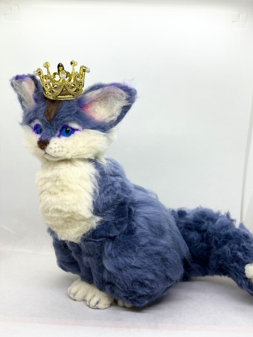 A猫 猫と狐の幻獣アートドール【ハンドメイド 人形 猫 ぬいぐるみ